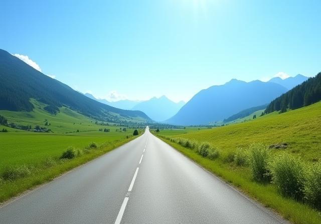 Malereiche Landschaftsstraße Österreich mit Bergpanorama